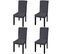 Housse De Chaise Droite Extensible 4 PCs Anthracite