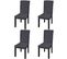 Housse De Chaise Droite Extensible 4 PCs Anthracite