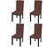 Housse De Chaise Droite Extensible 4 PCs Marron