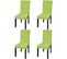 Housse De Chaise Droite Extensible 4 PCs Vert