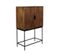 Saroo - Buffet 2 Portes En Bois Et Métal - Couleur - Bois Foncé / Noir