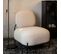 Polly - Fauteuil Lounge En Tissu Bouclette - Couleur - Blanc Ivoire