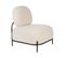 Polly - Fauteuil Lounge En Tissu Bouclette - Couleur - Blanc Ivoire