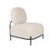 Polly - Fauteuil Lounge En Tissu Bouclette - Couleur - Blanc Ivoire