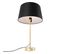 Lampe De Table Or / Laiton Avec Abat-jour En Lin Noir 35 Cm - Parte