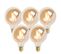 Lot De 5 Lampes LED Dimmables E27 G95 Or 5w 380 Lm 2200k