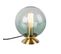 Lampe De Table Art Déco En Laiton Avec Verre Vert - Pallon