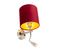 Applique Acier Avec Lampe De Lecture Et Abat-jour Velours 20/20/20 Rouge