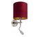 Applique Acier Avec Lampe De Lecture Et Abat-jour Velours 20/20/20 Rouge