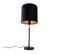 Lampe De Table Noir Avec Abat-jour En Velours Noir Avec Or 25 Cm - Parte