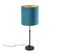 Lampe De Table Noir Avec Abat-jour Velours Bleu Avec Or 25 Cm - Parte