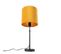 Lampe De Table Noir Avec Abat-jour En Velours Jaune Avec Or 25 Cm - Parte