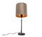 Lampe De Table Noir Avec Abat-jour En Velours Taupe Avec Or 25 Cm - Parte