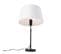 Lampe De Table Noir Avec Abat-jour En Lin Blanc 35 Cm Réglable - Parte