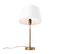 Lampe De Table En Bronze Avec Abat-jour En Lin Blanc 35cm - Parte