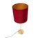 Lampe De Table Or / Laiton Avec Abat-jour En Velours Rouge 25 Cm - Parte