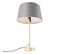 Lampe De Table Or / Laiton Avec Abat-jour Lin Gris 35 Cm - Parte