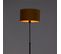 Lampadaire Noir Avec Abat-jour Velours Ocre Jaune Avec Or 35 Cm - Parte