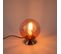 Lampe De Table Art Déco En Laiton Avec Verre Rose - Pallon