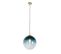 Suspension Art Déco En Laiton Avec Verre Bleu Océan 33 Cm - Pallon