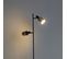 Lampadaire Design Noir Avec Or 2 Lumières - Stijn