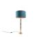 Lampe De Table Art Déco Abat-jour Velours Doré Bleu 35 Cm - Torre