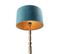 Lampe De Table Art Déco Abat-jour Velours Doré Bleu 35 Cm - Torre