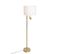 Lampadaire Bronze Avec Abat-jour Blanc Et Liseuse - Jelena