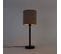 Lampe De Table Moderne Noire Avec Abat-jour Bouclé Taupe 20 Cm - Simplo