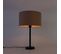 Lampe De Table Moderne Noire Avec Abat-jour Bouclé Marron Clair 35 Cm - Simplo