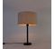 Lampe De Table Moderne Noire Avec Abat-jour Bouclé Gris Clair 35 Cm - Simplo