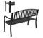 Banc De Jardin Métal 127x50x85 Cm Noir