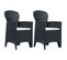 Chaises De Jardin 2 PCs Avec Coussin Anthracite Plastique