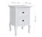 Tables De Chevet 4 PCs Avec 2 Tiroirs Mdf Blanc