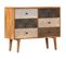 Buffet Avec Motif Imprimé 90x30x70 Cm Bois De Manguier Massif