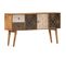 Buffet Avec Motif Imprimé 130x30x70 Cm Bois De Manguier Massif