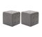 2 PCs Tables De Chevet Gris 30x30x30 Cm Similicuir