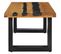 Table Basse 100x50x40 Cm Bois De Teck Massif Et Pierre De Lave