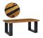 Table Basse 100x50x40 Cm Bois De Teck Massif Et Pierre De Lave