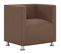 Fauteuil Cube Marron Tissu