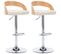 Chaises De Bar 2 PCs Crème Similicuir Et Bois Courbé