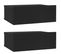 Tables De Chevet Flottantes 2 PCs Noir 40x30x15 Cm