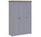 Vidaxl Garde-robe 3 Portes Gris 118x50x171,5 Cm Pin Assortiment Panama Penderie Armoire De Rangement