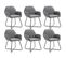 Chaises À Manger Lot De 6 Gris Foncé Tissu