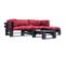 Salon De Jardin Palette 4 PCs Avec Coussins Rouge Bois