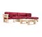 Salon De Jardin Palette 4 PCs Avec Coussins Rouge Bois