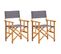 Chaises De Metteur En Scène 2 PCs Bois Massif D'acacia