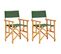 Chaises De Metteur En Scène 2 PCs Bois Massif D'acacia Vert