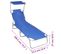 Chaise Longue Pliable Avec Auvent Bleu Aluminium