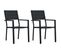 Chaises De Jardin 2 PCs Noir Pehd Aspect De Bois